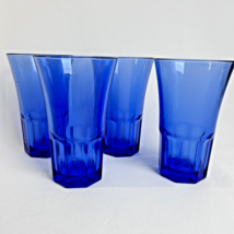 Libbey Glass Duratuff Gibraltar Cafe Cobalt Blue Flared 16 oz Tumblers S... - $24.70