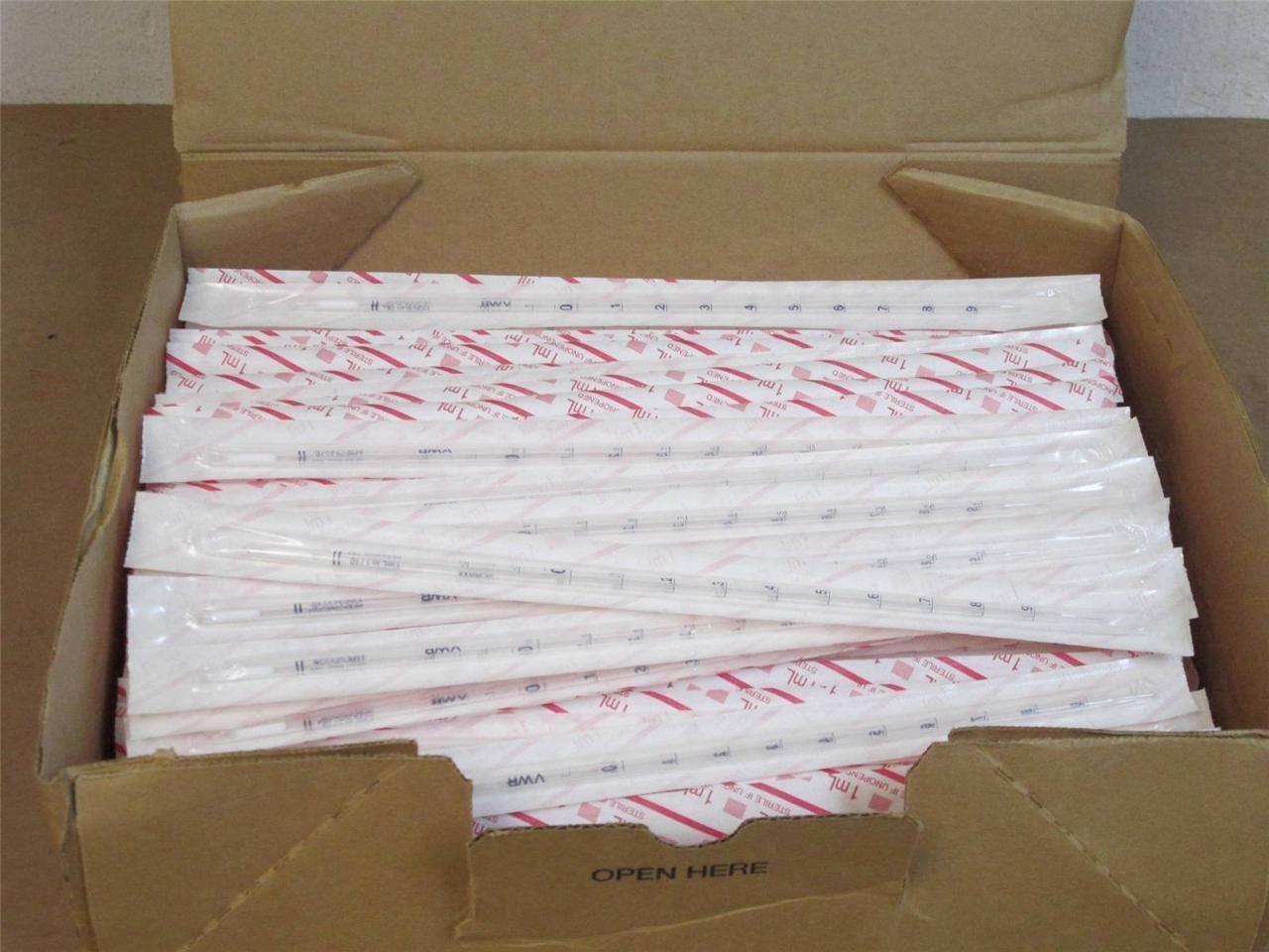 VWR 53281-644 Disposable Serological Sterile/Plugged Pipets 1 x 1/10 mL - $29.49