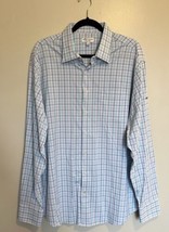 Peter Millar Summer Comfort Button Up Shirt Mens XL Blue Pink Green Chec... - £26.37 GBP