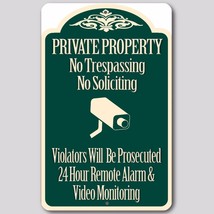 Private Property No Trespassing No Soliciting Video Surveillance Sign 8&quot;x12&quot; New - £15.49 GBP