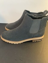 Lands End Chelsea Boots Womens 9B Gray Suede Side Zip Leather NWT - £27.36 GBP