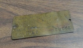 Old SAMUEL C. ROGERS Saw &amp; Knife Fitting Machinery Brass Plate Tag BUFFA... - £14.80 GBP