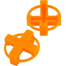 100 Circular R Ound Tile Spacers 1/4&quot; 6mm 2 Sided Orange Plastic Circle Tavy 1006 - £19.08 GBP
