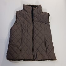 Weatherproof Women's Brown Faux Fur Reversible Full Zip Vest Size Medium image 11