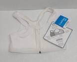 Post Masectomy Zipper Sports Bra White Size Medium 32-36 Coolmax BII Lia... - £39.39 GBP