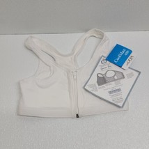 Post Masectomy Zipper Sports Bra White Size Medium 32-36 Coolmax BII Lia... - $49.40