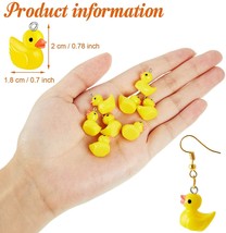 4 Rubber Ducky Charms Yellow Resin Cut Kawaii Jewelry Supplies Set Bath * - £4.42 GBP