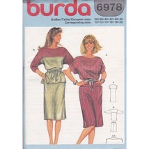 UNCUT Vintage Sewing PATTERN Burda 6978, Misses 1980s Skirt and Top with... - $28.06