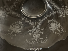 14.5&quot; Vintage HEISEY Orchid Etched Platter Elegant Serving Sandwich Plat... - £37.37 GBP