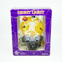 Halloween Night Light Skeleton Full Moon Pumpkin Bats Decoration NEW - $9.89