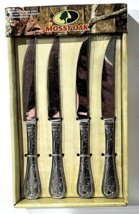 Mossy Oak Premium Stainless Steel 4 Piece Steak Knives Set Buck Picture - £23.76 GBP