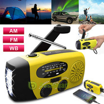 Emergency Solar Hand Crank Weather Radio Am/Fm/Noaa Usb Power Bank Flashlight A+ - £32.96 GBP