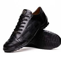 Bari Genuine Lizard Fashion Sneaker Patchwork Design Black image 2