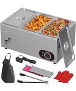 3 Pan Commercial Food Warmer, 1200W Electric Steam Table, 16 Quart Capac... - $268.50 CAD