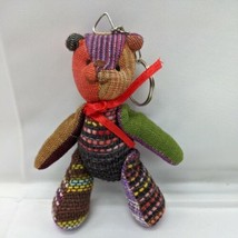 Vintage 4&quot; Colorful Stripped Plaid Craft Adjustable Arms And Legs Bear K... - £24.81 GBP