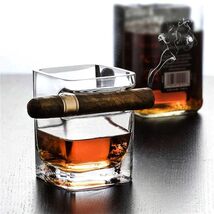 Luxury Crystal Cigar Whiskey Glass 260ml  Square Old Fashioned Rocks Tu... - $109.00