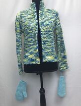 NWT CHRISTIE BROOKS Blue &amp; Green JACKET SWEATER SIZE XL/YOUTH (16) with ... - $9.59