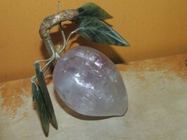 Vintage Chinese Lavender Quartz Amethyst Peach Leaves Celadon Jade Nephrite - €73,55 EUR
