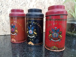 3x Jacksons Of Piccadilly Tea Vintage Style Tin Can Storage Canister 11x5.5cm - £19.51 GBP