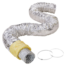 VEVOR Dryer Vent Hose, 6&#39;&#39; Insulated Flexible Duct 25 FT Long with 2 Duc... - $673.39 MXN