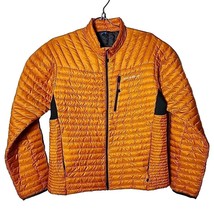 Eddie Bauer Men M Orange StormDown 800 First Ascent Quilted Goose Down Jacket - £44.85 GBP
