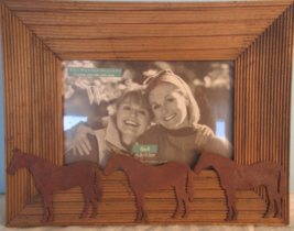 Weston Gallery Picture Frame Rustic Wood Metal Horse Rustic 6X4 &quot; - £15.82 GBP
