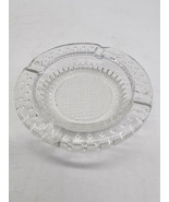 Vtg Waffle Cut Glass Ashtrash 4 In  Edges Are Dots Side Ridges A Waffle ... - $30.51 CAD