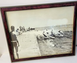 1928 photo 11x14&quot; of Early California Surfing Newport Harbor - Litho Framed - £10.91 GBP