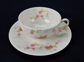 Theodore Haviland Touraine, Flat Cup &amp; Saucer Made in America, New York - £7.77 GBP