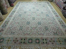 8&#39; X 12&#39; Vintage Handmade Moroccan Rabat Wool Carpet Beige Area Rug - £995.75 GBP