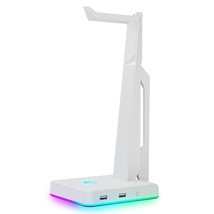 Rgb Gaming Headset Stand With 2 Usb Ports, Game Headphone Mount For Pc, ... - £51.89 GBP