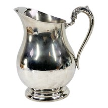 Vintage FB Rogers Acanthus Silver Plate Water Pitcher w/ Ice Guard Pedestal Base - £19.14 GBP