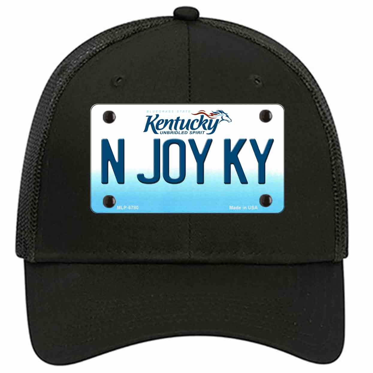 N Joy Kentucky Novelty Black Mesh License Plate Hat