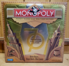 Monopoly 70th Anniversary Edition Gold Package Metal Tin 2005 New Open B... - $41.52