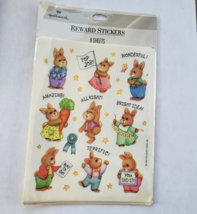 Vintage Hallmark BUNNY Rabbit Reward Stickers 8 sheet 80 Stickers 1995 - $9.99