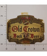 Old Crown Bock Beer label Wawasee, Indiana 1973 Gold Red White label Cen... - $26.00