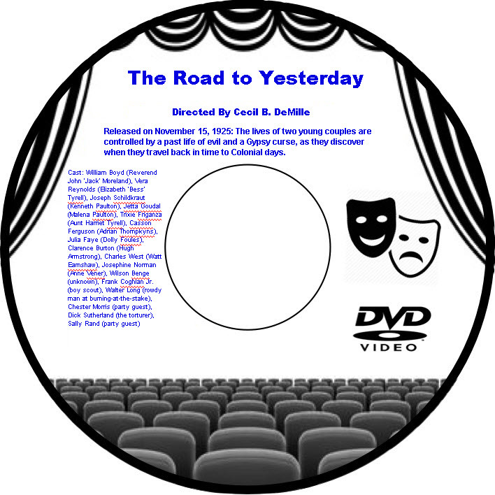 The Road to Yesterday 1925 DVD Movie Action William Boyd Vera Reynolds Joseph Sc