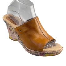 B.O.C. Born Concepts Shoes Painted Cork Platform Wedge Slide Sandals Women&#39;s 8 - £17.82 GBP