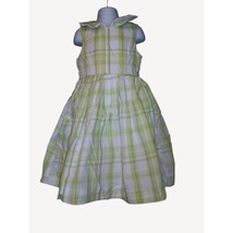 Polly and Friends Girls Green Plaid Dress Size 6 - £19.57 GBP