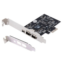 Pcie Pci-E Firewire Ieee 1394 2+1 3 Port Card Work With Windows 7 32/64 New - $25.64