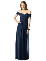 Dessy 2844...Full Length, Off the shoulders Dress...Midnight....Size 0..NWT - £26.96 GBP