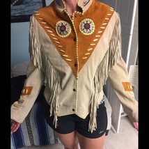 Exclusive Western Cowgirl Coat Handmade Bead Fringed American Style Jacket - £71.67 GBP+