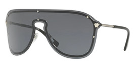Versace VE2180 100087 Silver Sunglasses Dark Grey Lens 44mm - $380.00