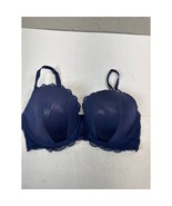 Victorias Secret Dream Angels Lined Demi Bra Embroidered Shimmer Blue Si... - $27.96 CAD