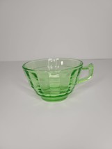 Vintage Hocking Optic Block Green Depression Glass Tea Coffee Cup with Handle - £7.77 GBP