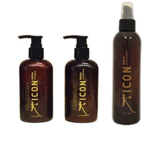 ICON SET India Shampoo 8.5oz + Conditioner 8.5oz + Healing Spray 8.5oz - $48.99