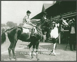 1924 - BLACK GOLD in W.C. with Pinto Pony after winning the Ky Derby - 10&quot; x 8&quot; - £15.98 GBP