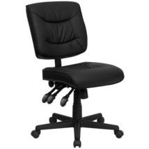 Mid-Back Black LeatherSoft Multifunction Swivel Ergonomic Task Office Chair - £201.67 GBP+