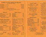 Lake Lytle Restaurant Menu Rockaway Beach Oregon 1990&#39;s - $14.85