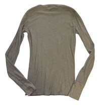 Vintage Scrapbook Thermal Top Small Gray Waffle Knit Pear USA Cute image 4